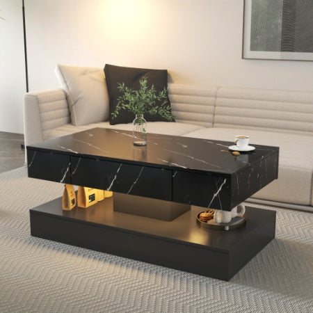 6.93IN High LED Coffee Table,Modern Coffee Table For Living Room,Living Room Tables,Large Living Room Furniture,LED Lights CJDropshipping