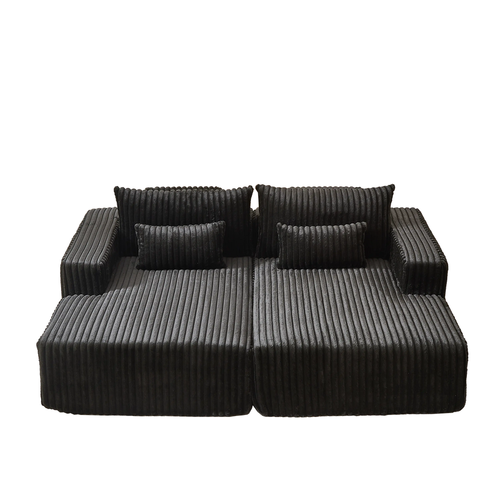 87" Oversized Sectional Lounge Chaise ,No Assembly Required,Cloud Sangria Beech