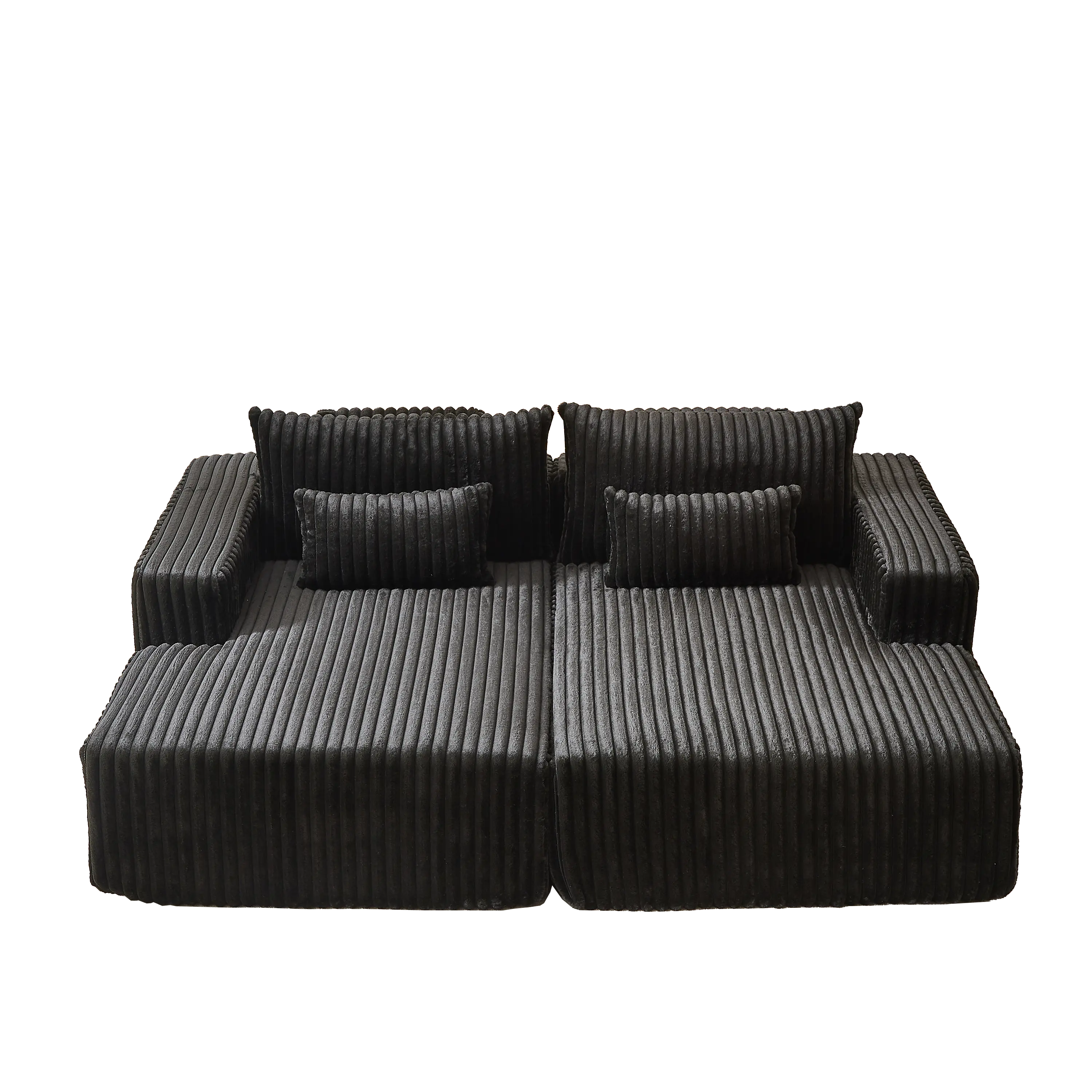 87" Oversized Sectional Lounge Chaise ,No Assembly Required,Cloud Sangria Beech