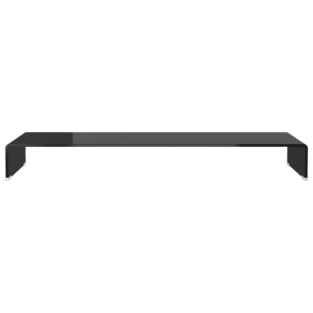 TV Stand/Screen Riser Glass Black 110x30x13 cm