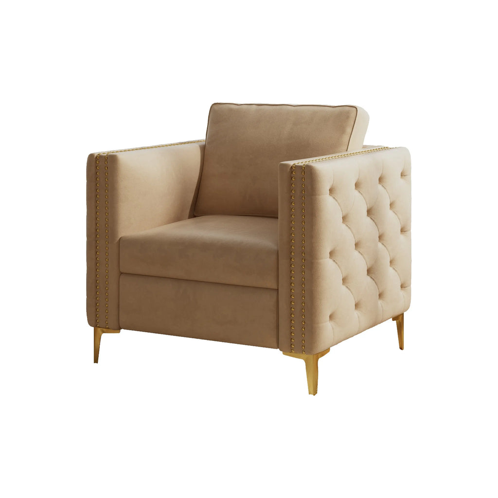 Accent Chair for Living Room Upholstered  Arm Chair with Metal Legs Sangria Beech