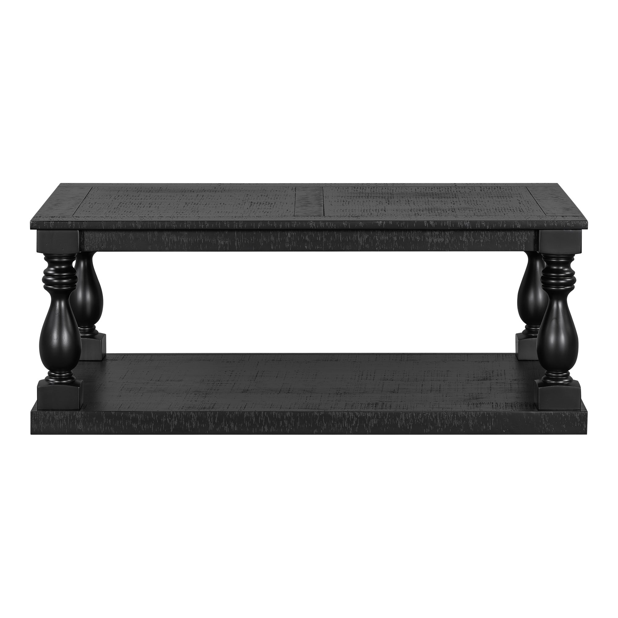 Vintage Coffee Table Featuring Artistic Vase Column Legs and Luxurious