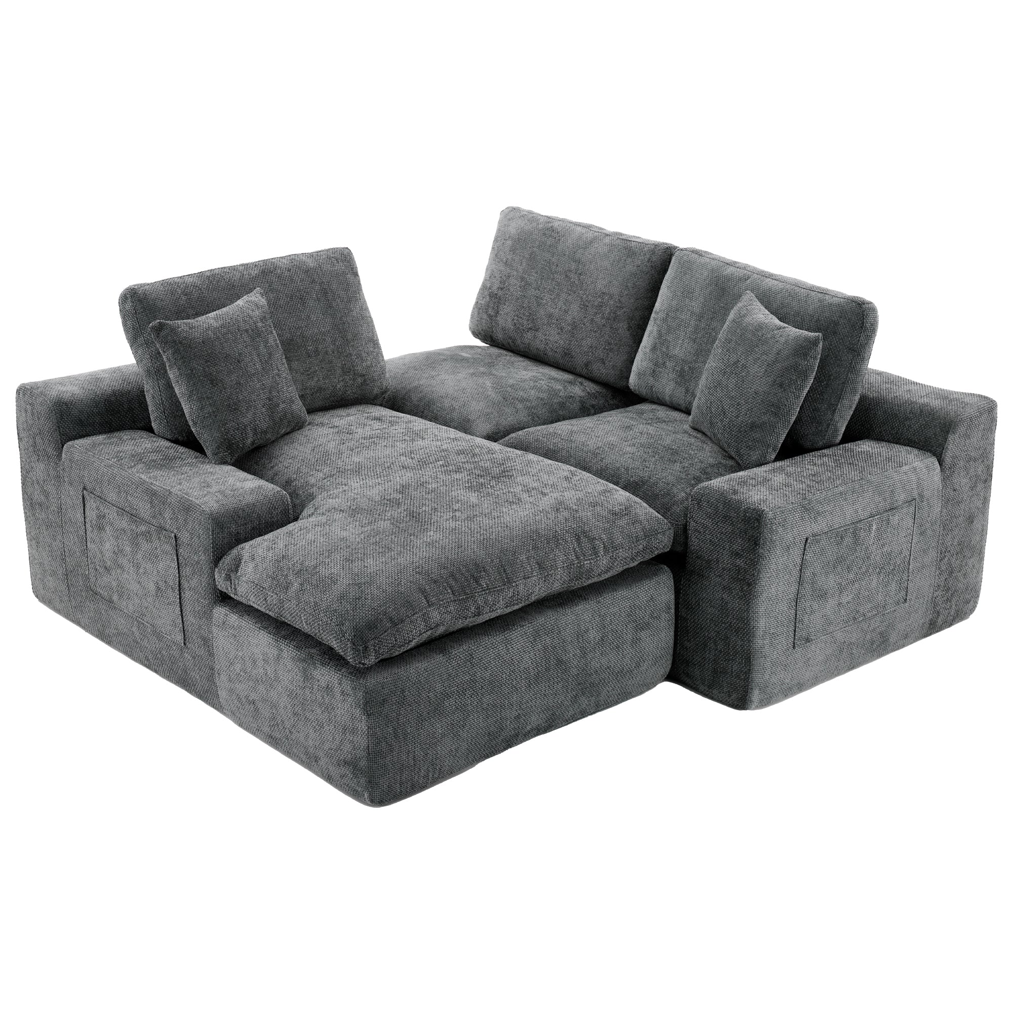 Cloud Sectional Sofa 107.9' Upholstered Sofa Couch with Double-layer
