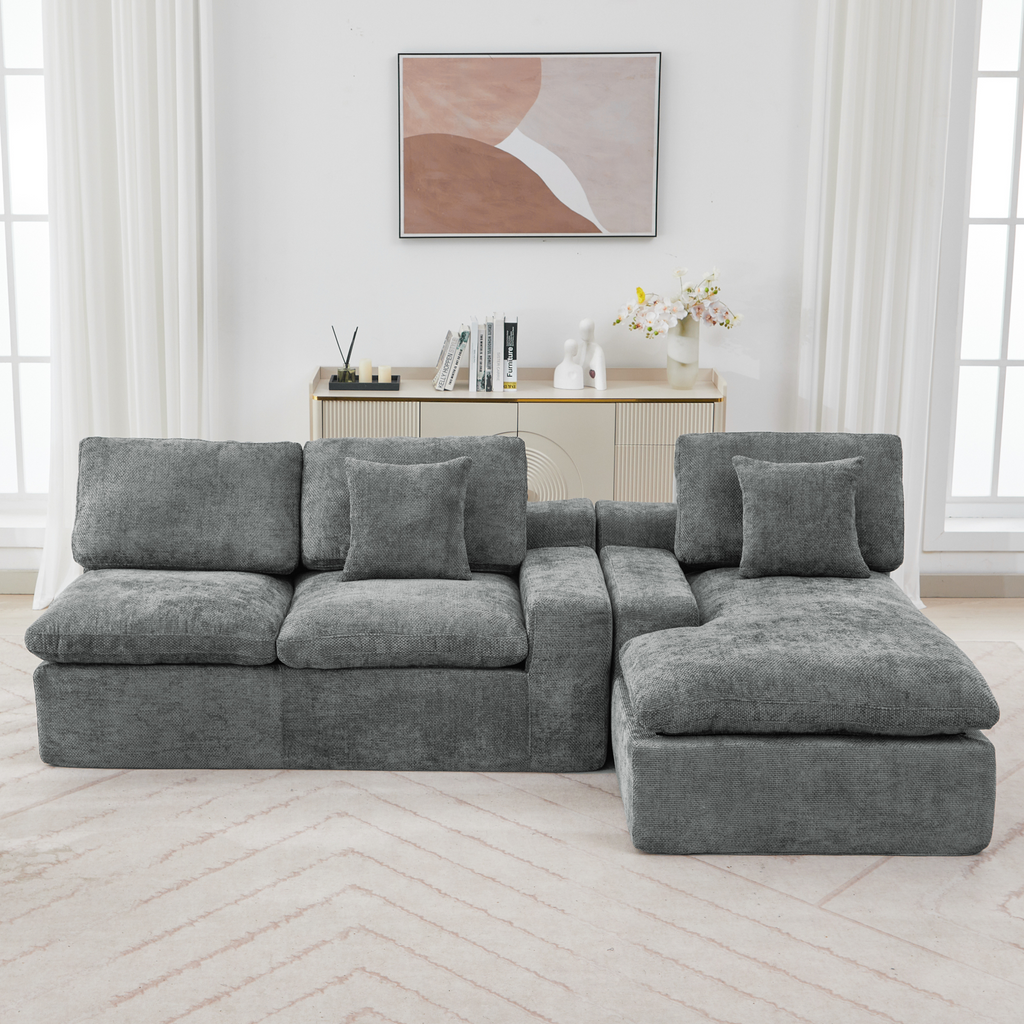 Cloud Sectional Sofa 107.9' Upholstered Sofa Couch with Double-layer