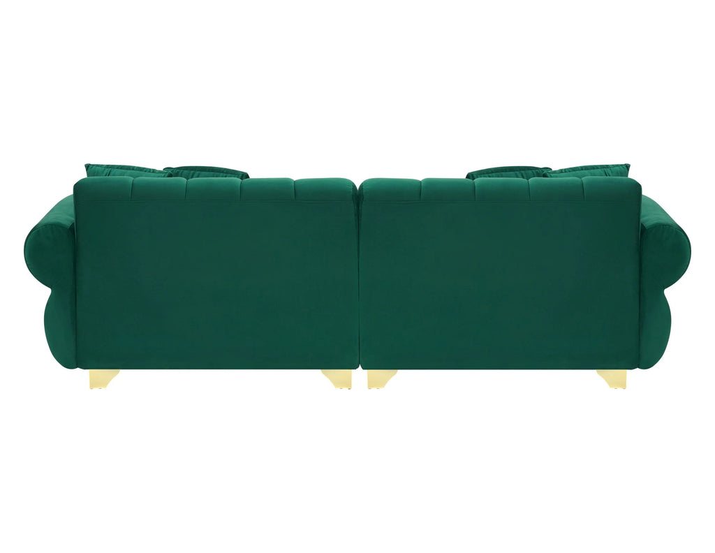 89-inch spring-wrapped cushions, 3 flannelette sofas, stylish metal Sangria Beech
