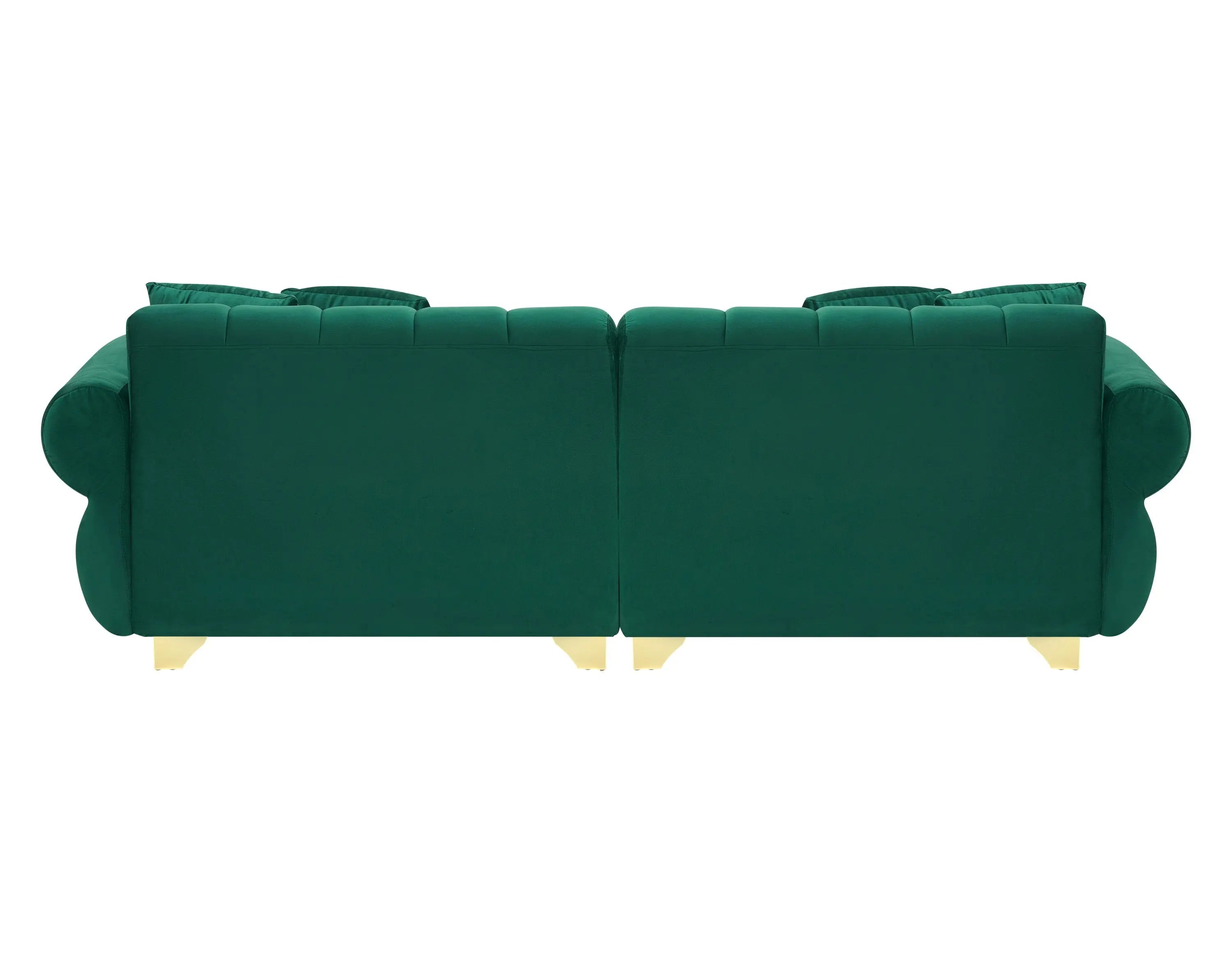 89-inch spring-wrapped cushions, 3 flannelette sofas, stylish metal Sangria Beech
