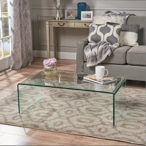 COFFEE TABLE 12MM TEMPERED BENT GLASS CJDropshipping