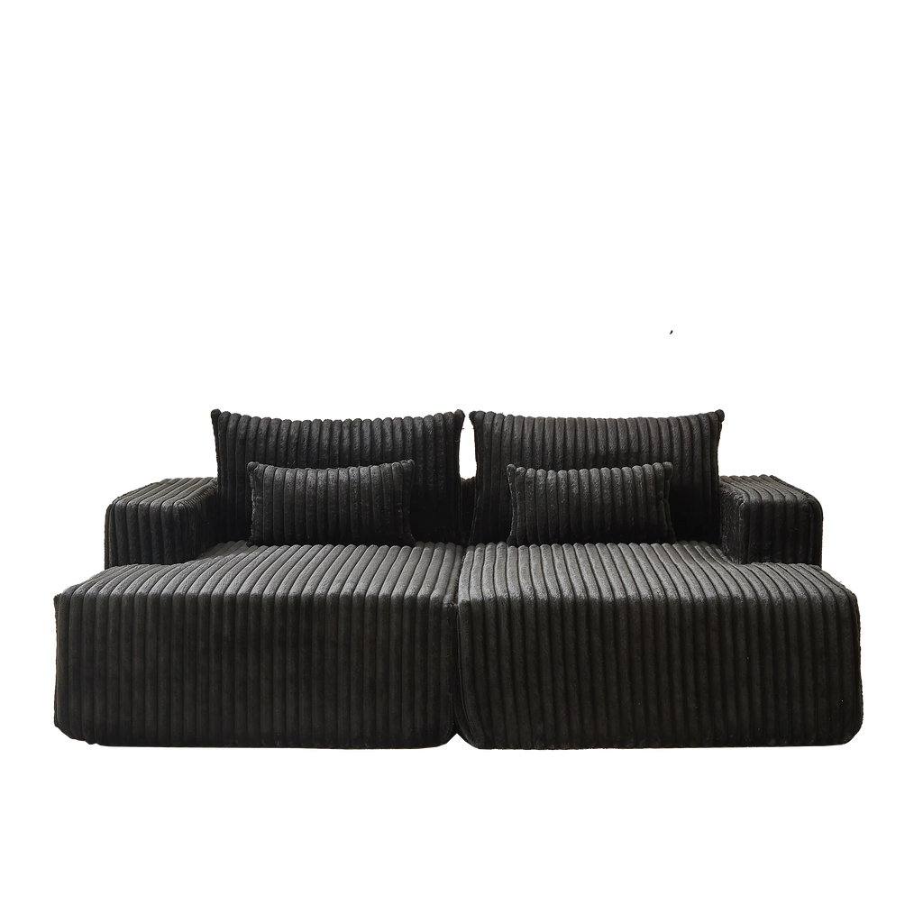 87" Oversized Sectional Lounge Chaise ,No Assembly Required,Cloud Sangria Beech