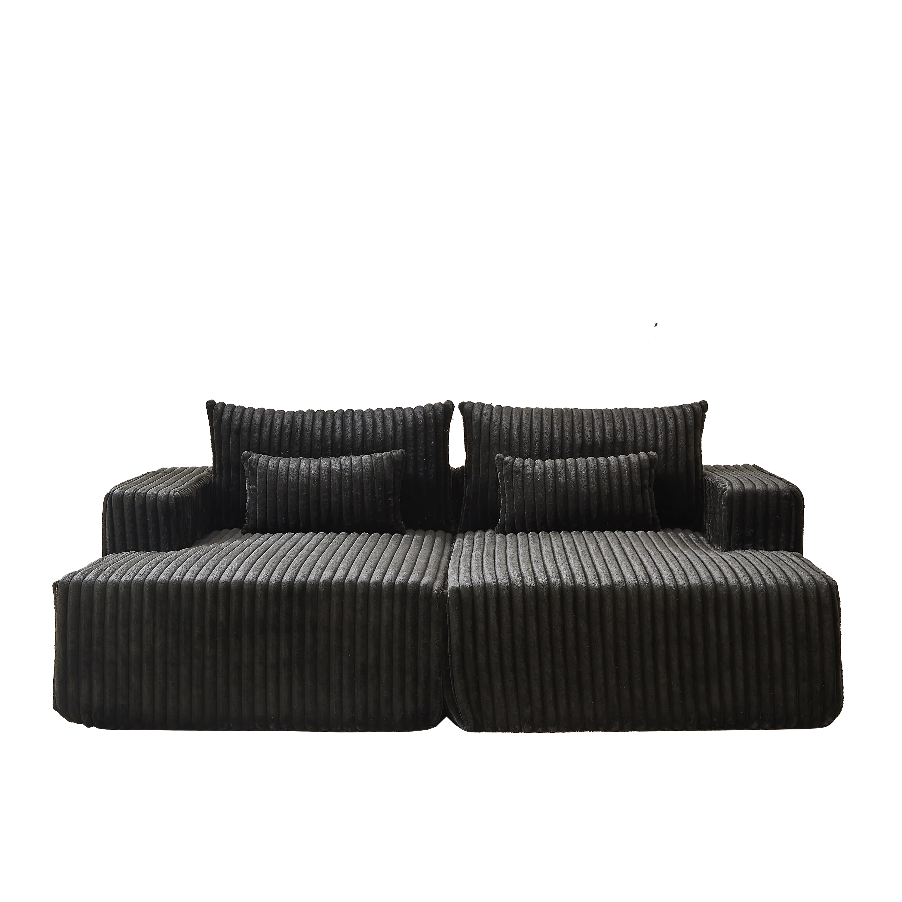 87" Oversized Sectional Lounge Chaise ,No Assembly Required,Cloud Sangria Beech