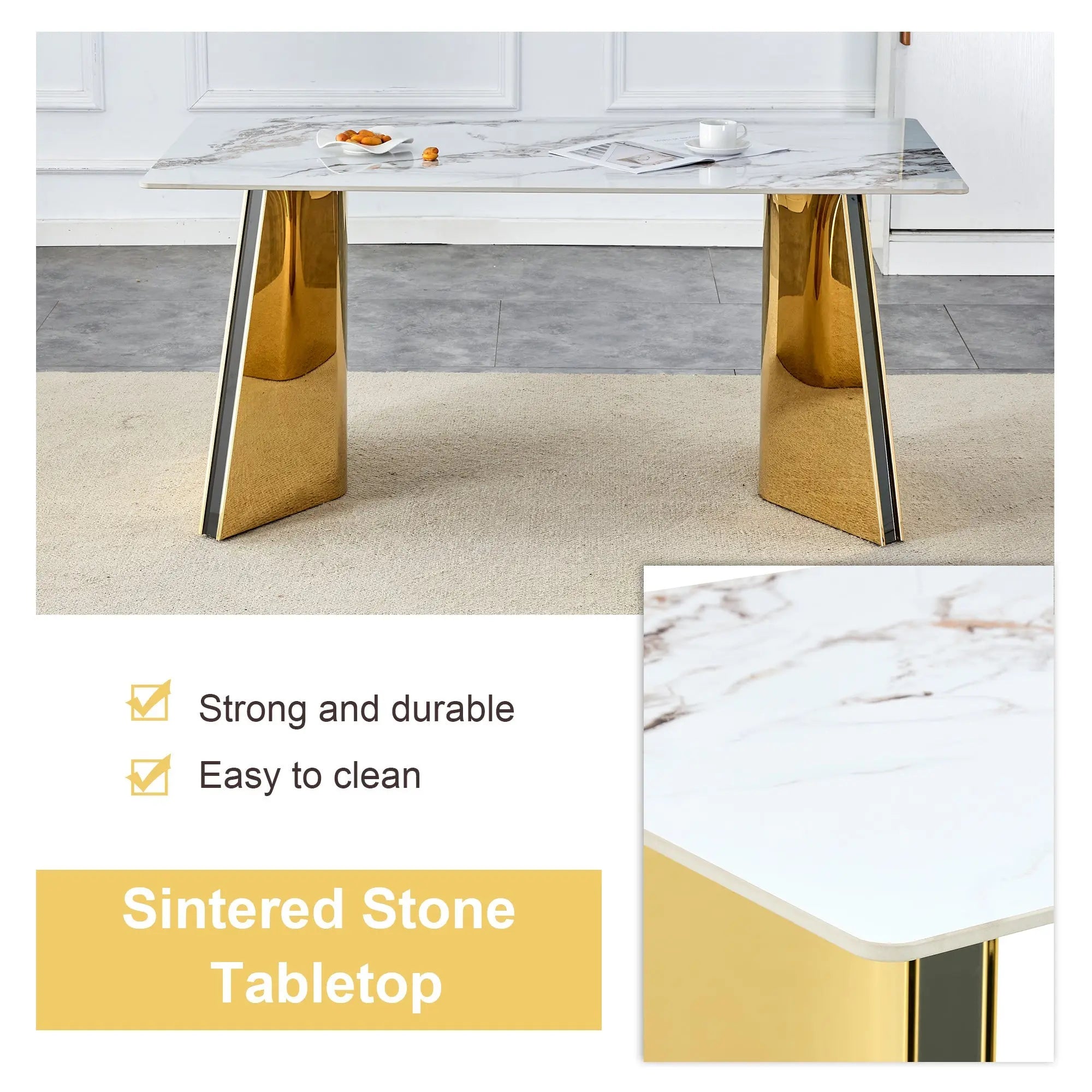 Table and chair set.63'x31.5x30' Luxurious Cold Jade Patterned Sangria Beech