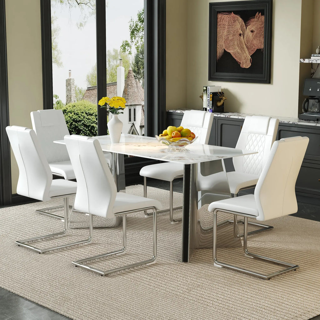 Table and chair set.63*31.4 Inch Luxurious Cold Jade Sintered Stone Sangria Beech