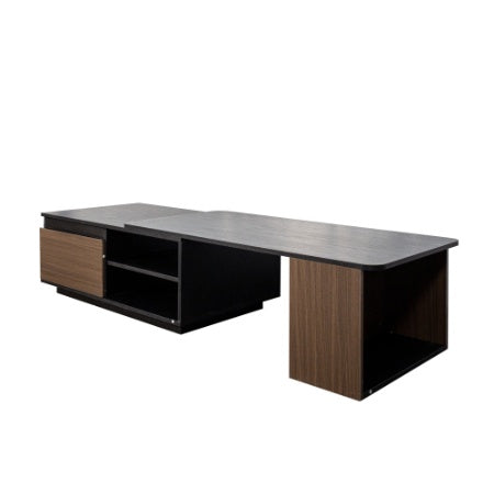 Extendable Coffee Table, Length Adjustable Wood Coffee Table With 2 Storage Drawers For Living Room, Large Long Rectangular Center Table CJDropshipping