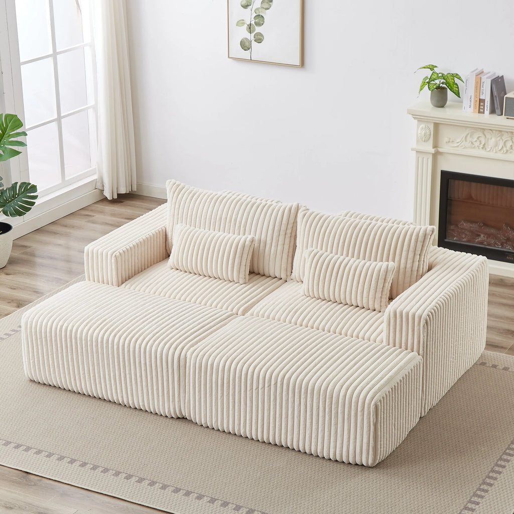 87" Oversized Sectional Lounge Chaise,No Assembly Required,Cloud Plush Sangria Beech