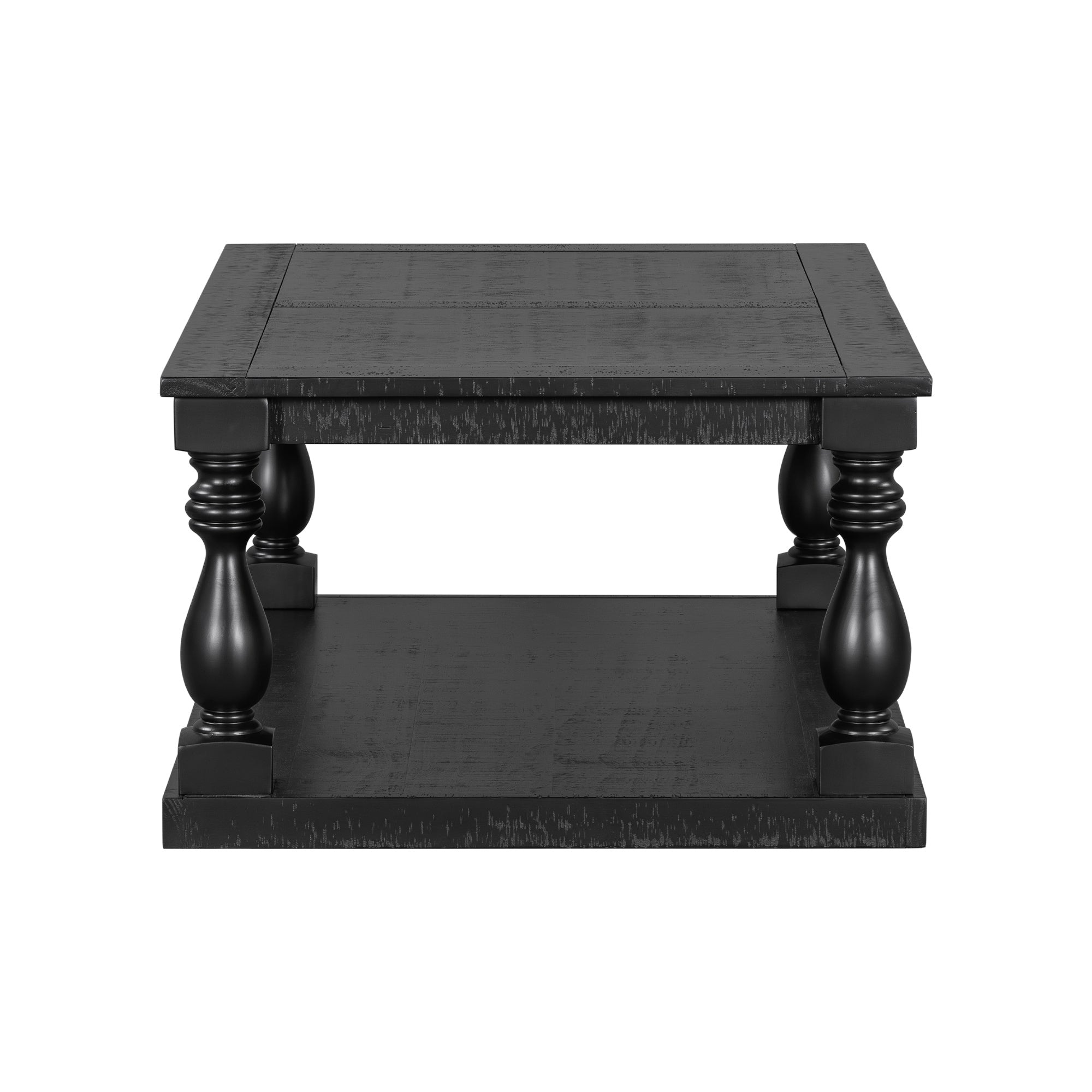 Vintage Coffee Table Featuring Artistic Vase Column Legs and Luxurious