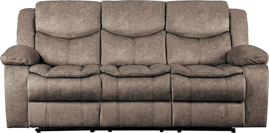 Bay Manual Double Reclining Sofa, Brown Peach Maple