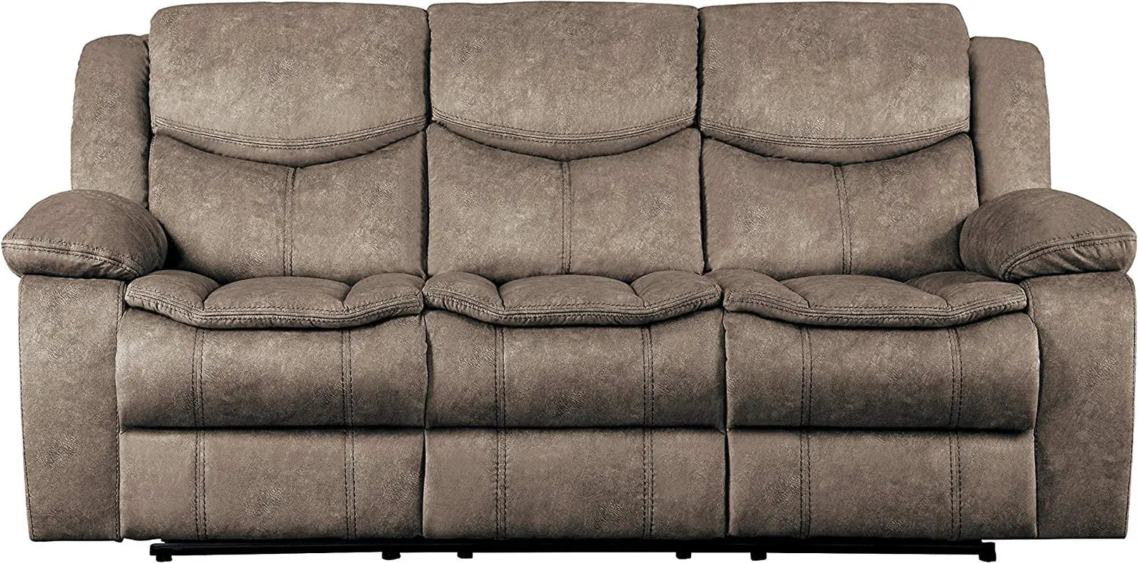 Bay Manual Double Reclining Sofa, Brown Peach Maple