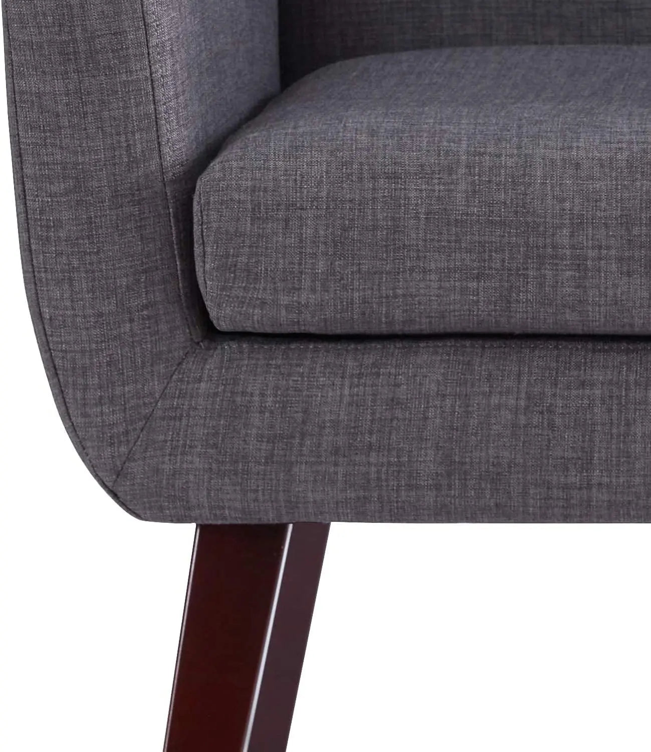 Grey Button Tufted Accent Chair for Comfortable Living Peach Maple