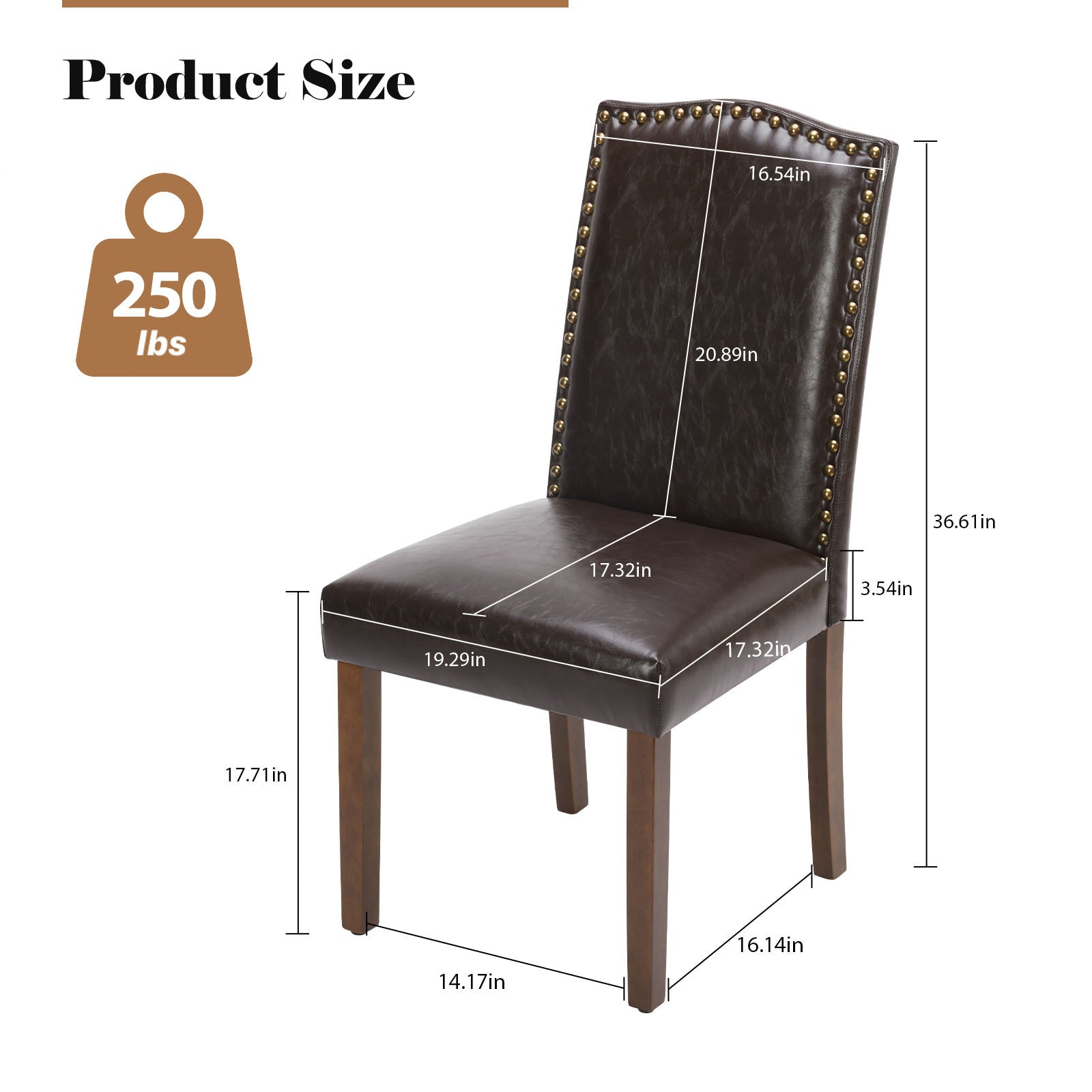 Modern Armless Dining Chairs With Upholstered Fabric,Nailhead Trim And Wood Legs CJDropshipping