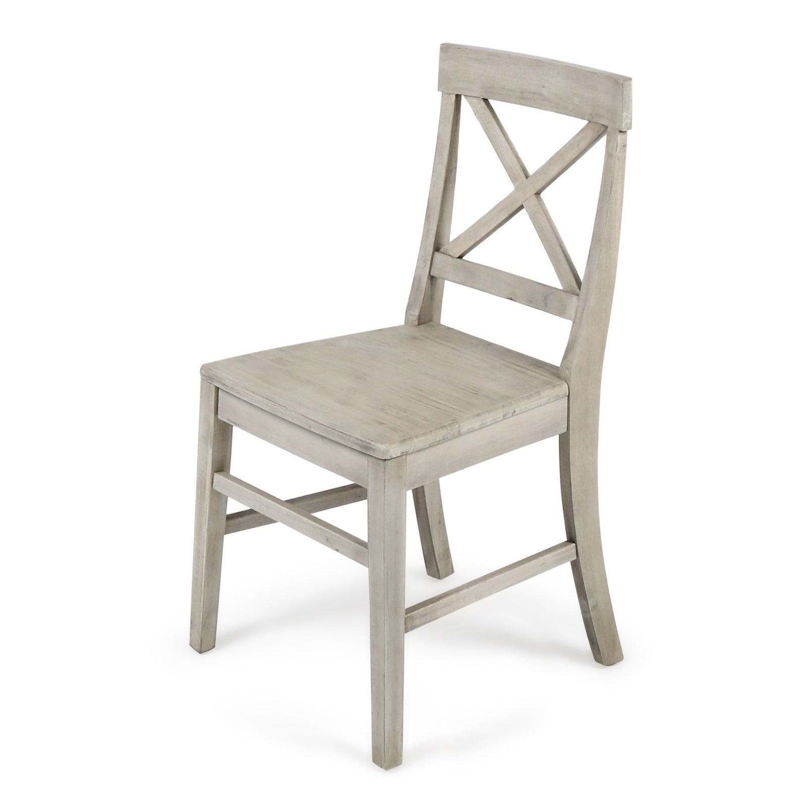 Acacia Wood Dining Chairs, Light Grey Wash, 21D X 17.75W X 35.5H Inch  Set Of 2 CJDropshipping