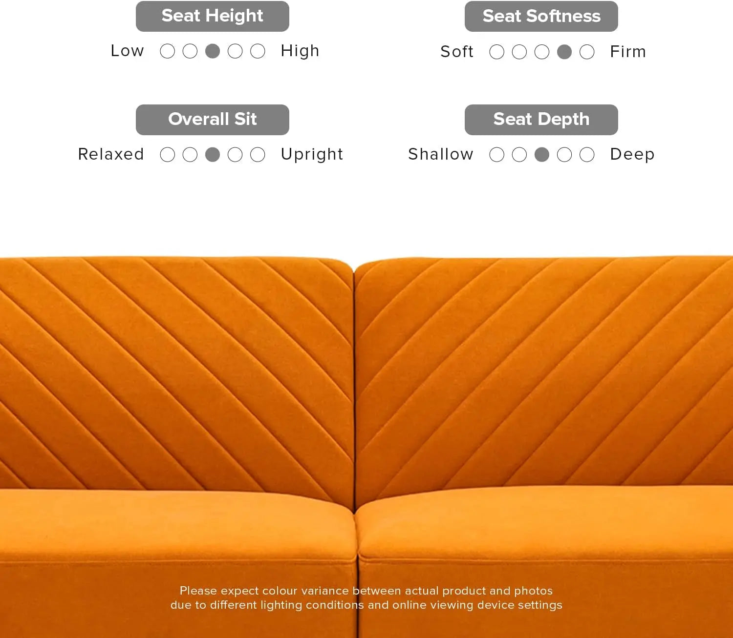 Chloe Futon Sofa Bed with Tapered Legs Peach Maple