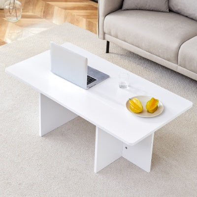 A Modern And Practical White Coffee Table. The Coffee Table Is Made Of Medium Density Fiberboard Material, Suitable For Living Room, Bedroom, And Study. CT-2O CJDropshipping