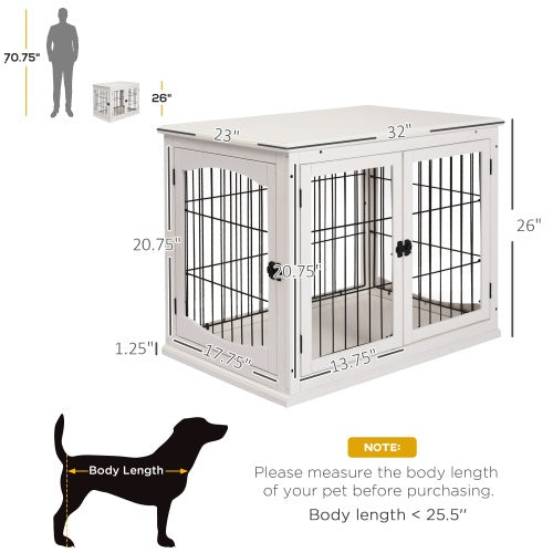 Small Kennel End Table With Two Open Sides And Lockable Door CJDropshipping