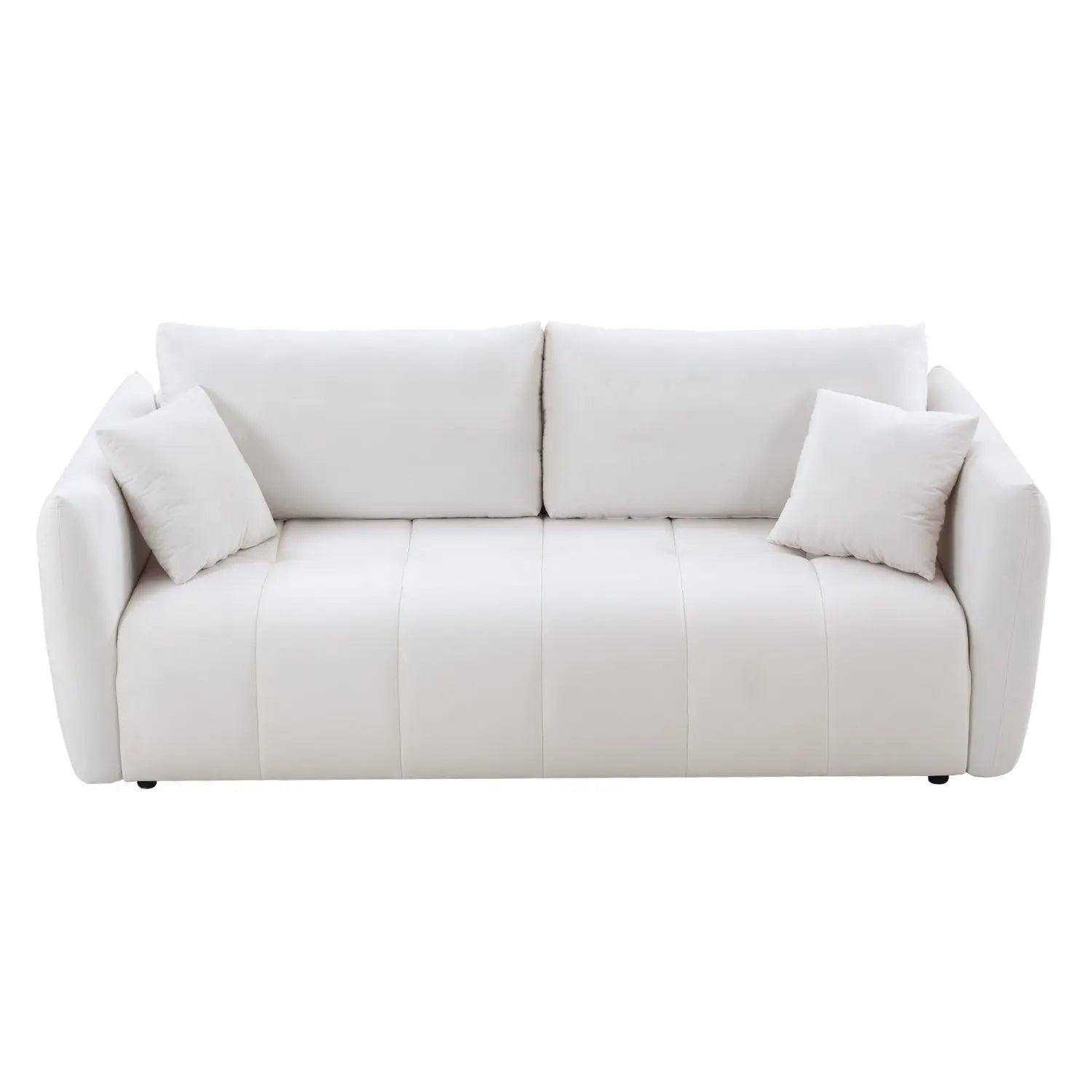 85'' Modern Fabric Sectional Couch Sofa 3 Seater Sofa with 3 Pillows Olive Phaedra