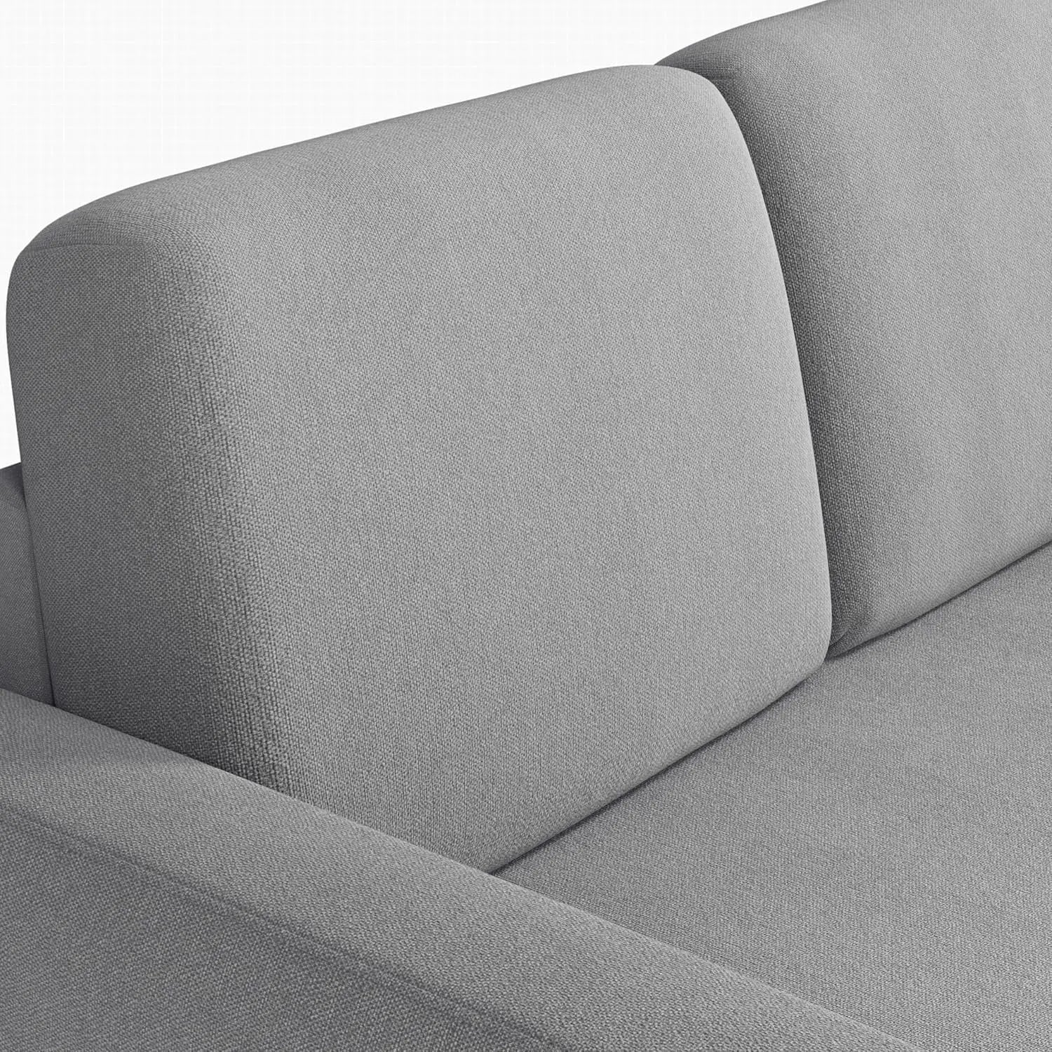 Light Gray L-Shaped Sleeper Sectional, USB, Storage Peach Maple