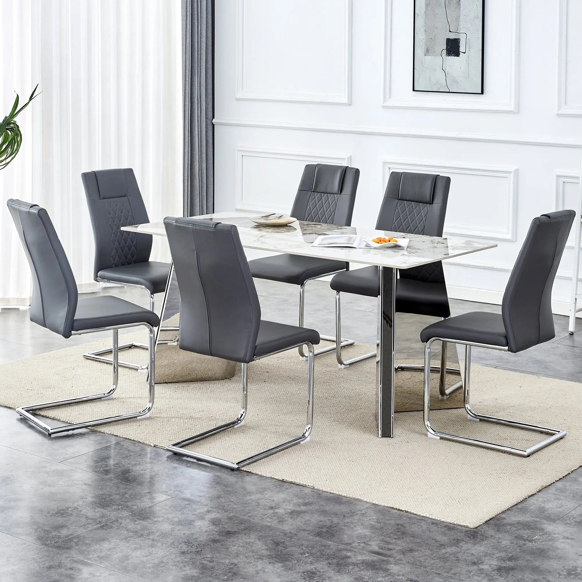 Table and chair set.63'x31.5x30' Luxurious Pandora patterned Sintered Sangria Beech