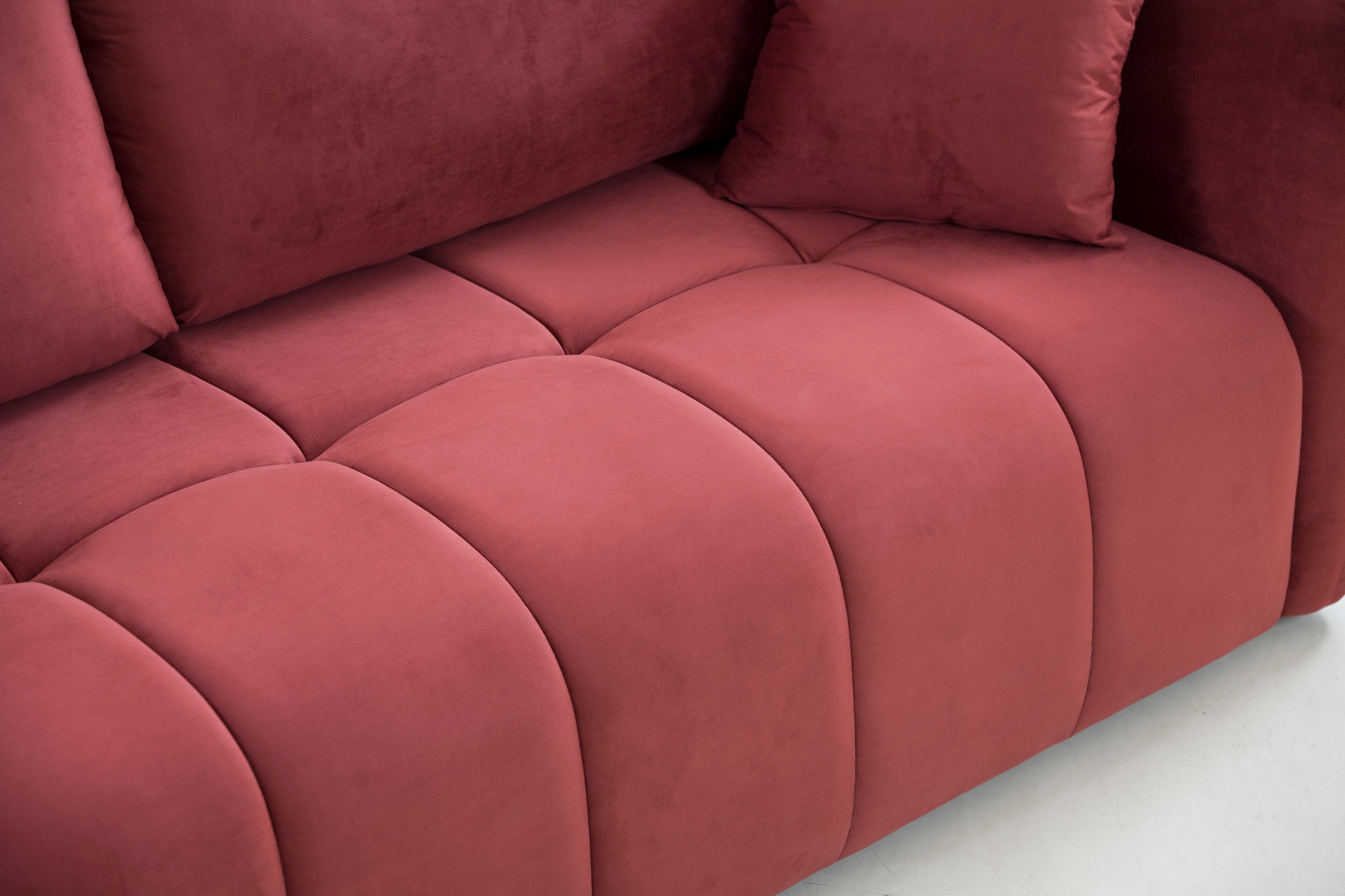 Sectional Sofa,3 seater sofa with 3 Pillows for Living Room,Velvet