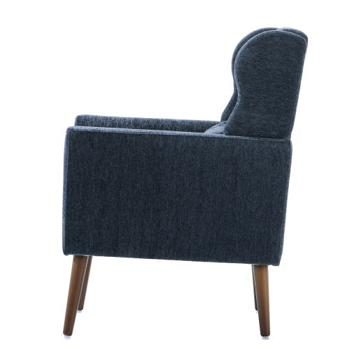 Modern Accent Chair,Chenille Arm Chairs For Living Room,Upholstered Mordern Armchair,Comfy Soft Padded Lounge Chair In Small Space, Bedroom, W Pillow, Solid Wood Leg