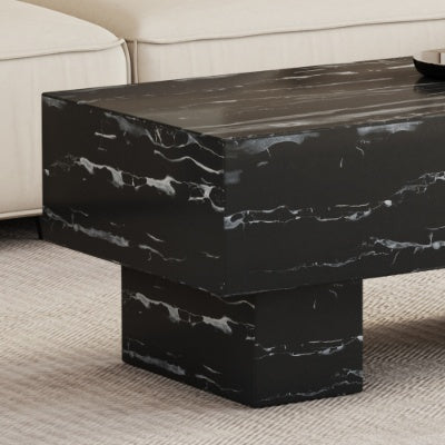 The Black Coffee Table Has Patterns. Modern Rectangular Table, Suitable For Living Rooms And Apartments. 43.3X21.6X17.2 CJDropshipping