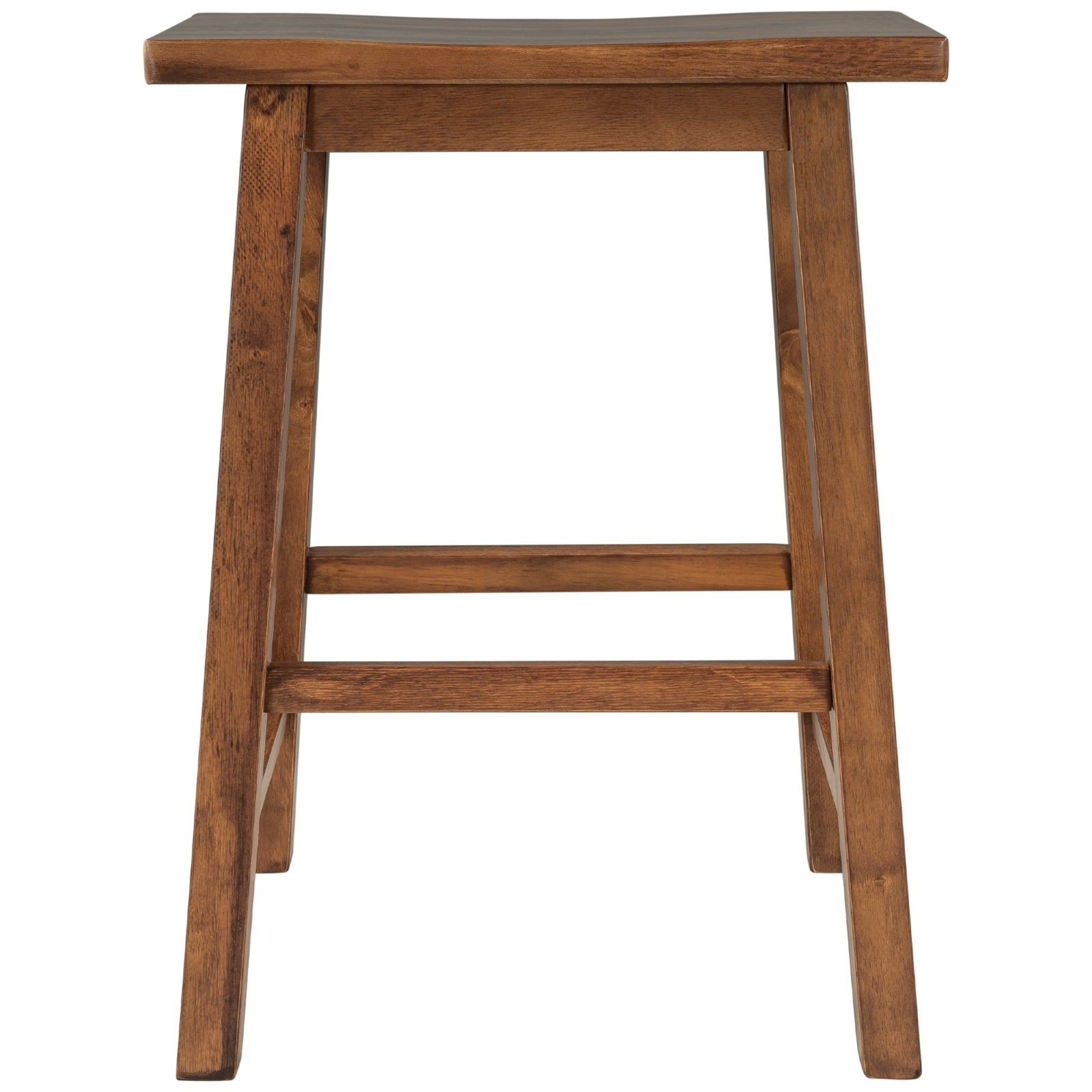 TOPMAX Farmhouse 2-Piece Counter Height Wood Dining Stools, Walnut