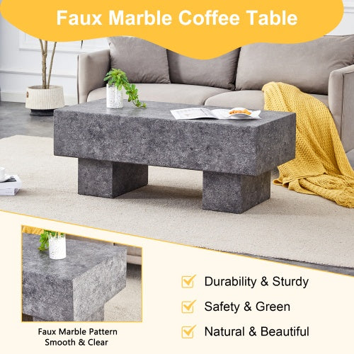 Modern Simple Gray Texture MDF Coffee Table  43.3x21.6x17.2 Practical Model.Making It An Ideal Addition To Any Living Room Or Apartment CJDropshipping