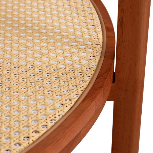 Modern Minimalist Circular Double Layer Solid Wood Coffee Table  Craft Glass Tabletop Second Layer Material PE Rattan, Solid Wood Frame 34.6 X34.6x 17.7