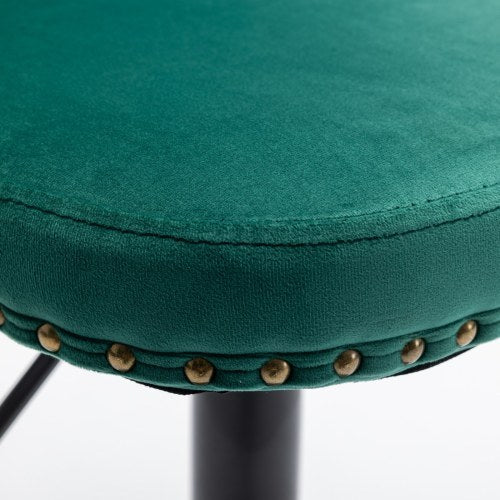 Swivel Velvet Barstools Adjusatble Seat Height From 25-33 Inch Green,Set Of 2