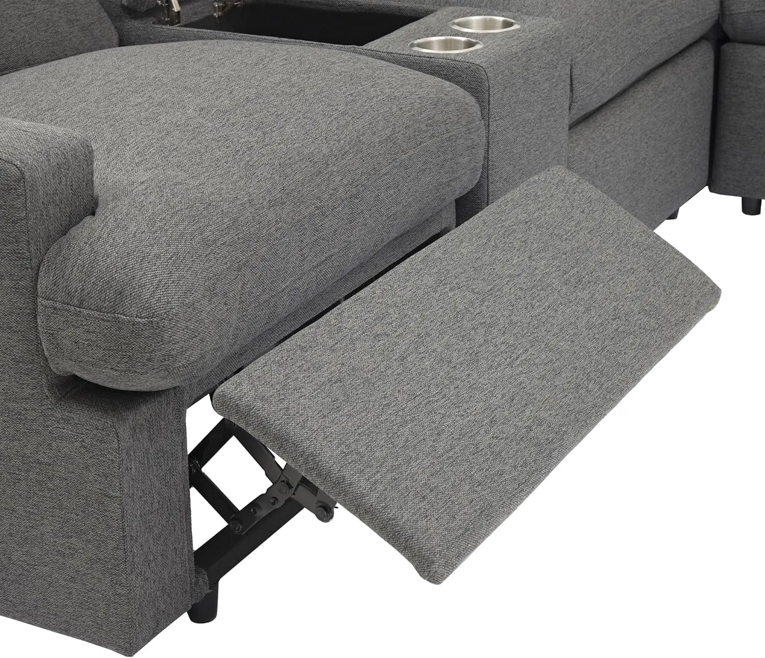 Modern Power Reclining Sectional Sofa with USB & Power Peach Maple