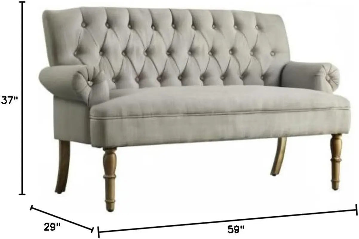 Dove Gray Loveseat Sofa for Living Room Peach Maple