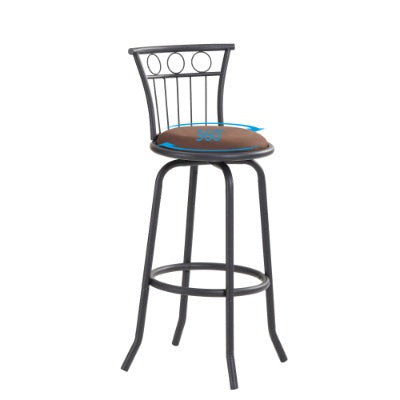 3 Bar Table And Chairs Set For Dining Room Industrial Counter Height Bar Chairs With Metal Back, Fabric Seat