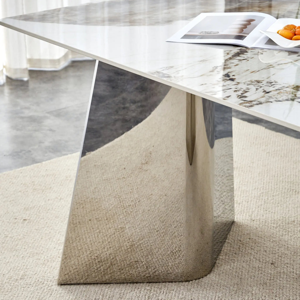 Table and chair set.63'x31.5x30' Luxurious Pandora patterned Sintered Sangria Beech