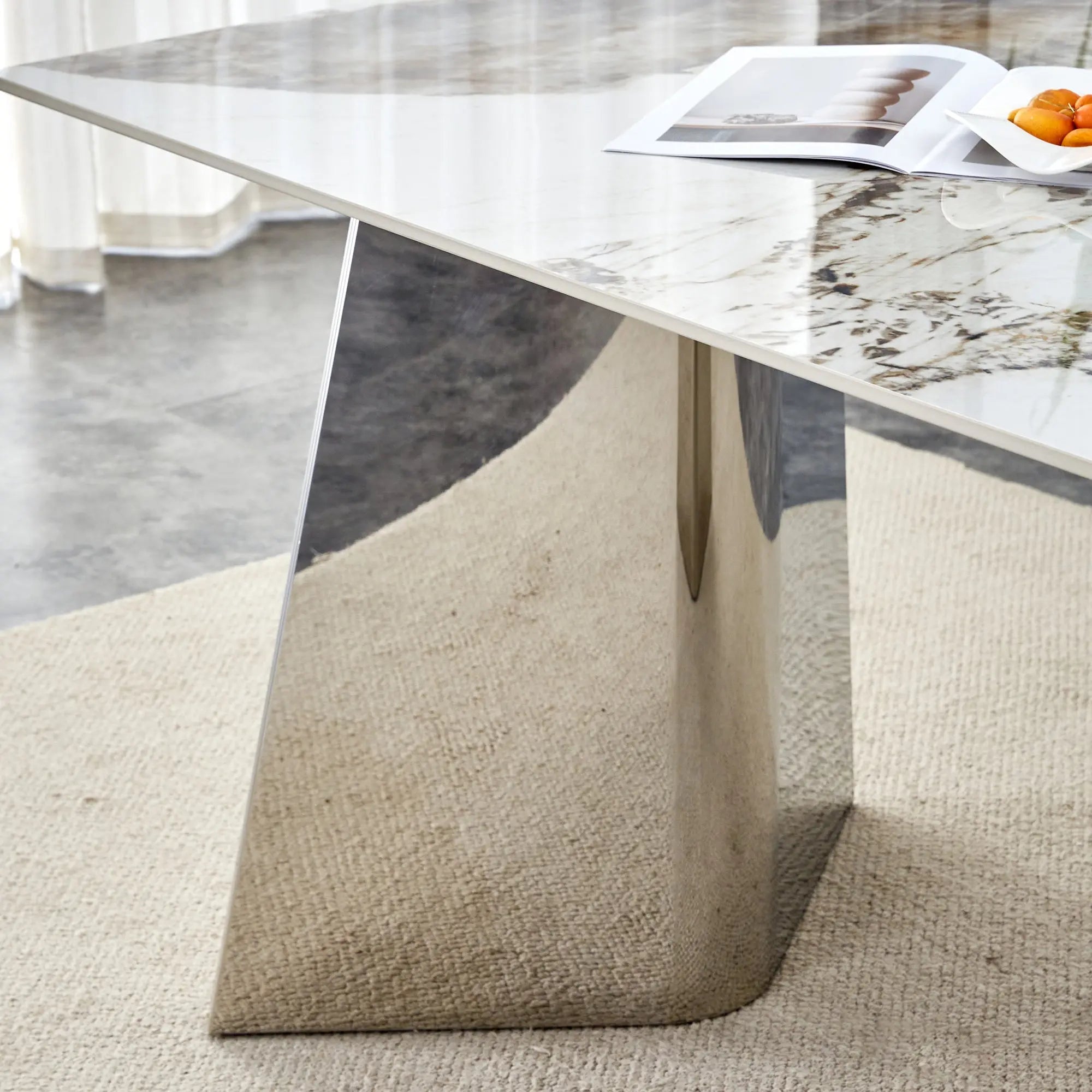 Table and chair set.63'x31.5x30' Luxurious Pandora patterned Sintered Sangria Beech