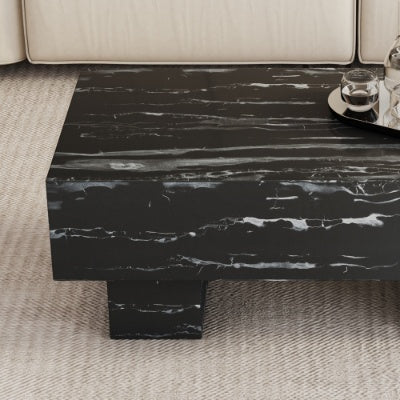 The Black Coffee Table Has Patterns. Modern Rectangular Table, Suitable For Living Rooms And Apartments. 43.3X21.6X17.2 CJDropshipping