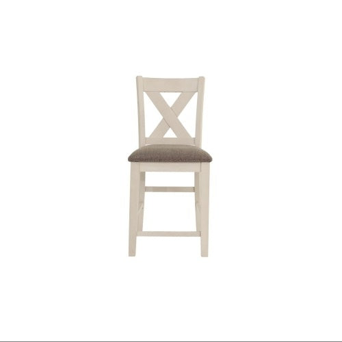 Modern Contemporary Dining Room Furniture Chairs Set Of 2 Counter Height Chairs Light Wooden High Chair X Back Design Cushion Seat CJDropshipping