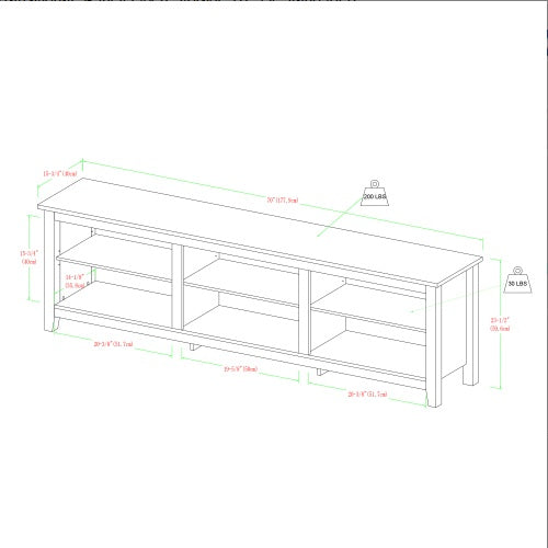 Modern Transitional 3-Shelf Open Storage TV Stand For Espresso