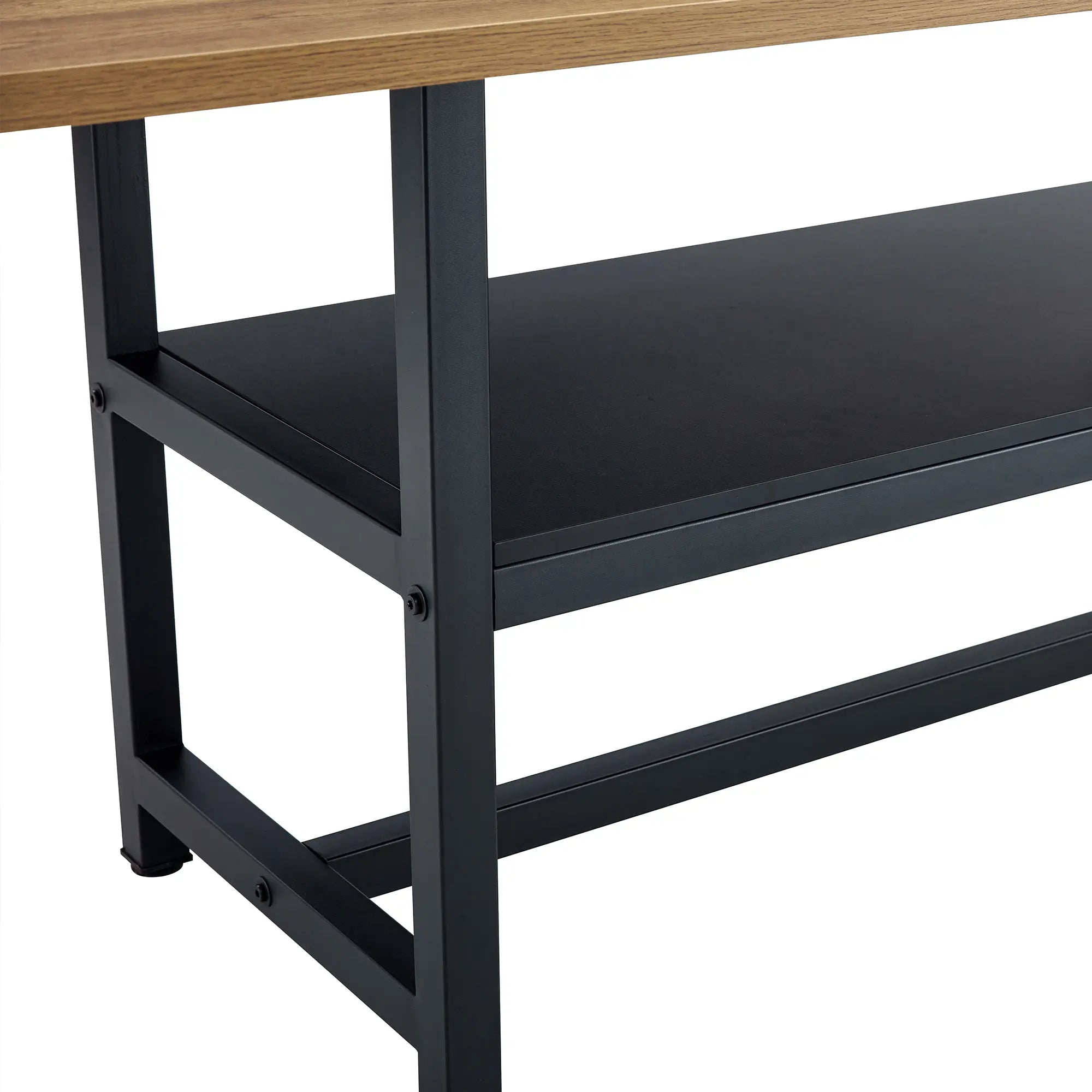 Table and chair set.71*35.4 inch Wooden And Black Spliced Dining Table Sangria Beech