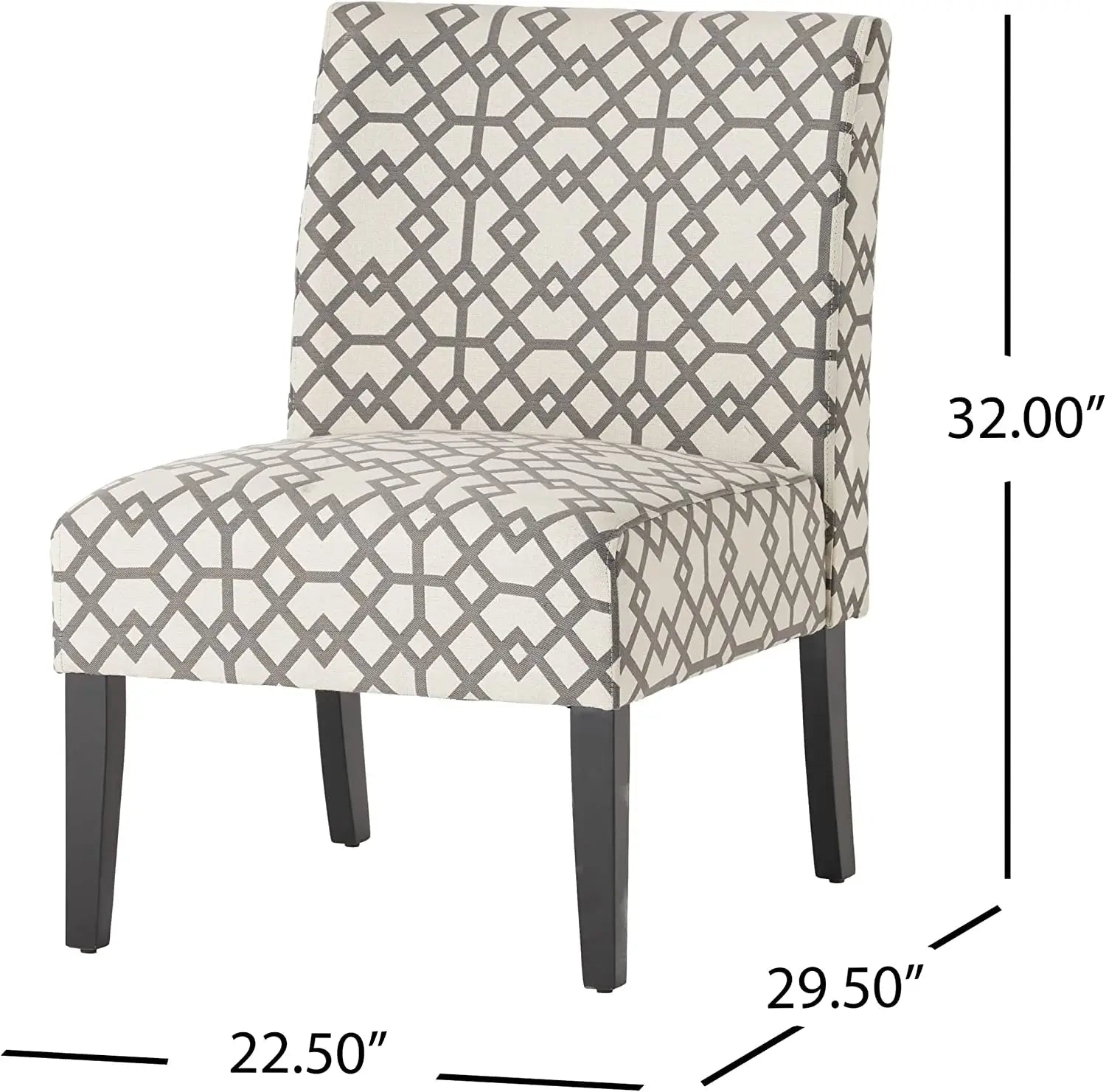 Grey Geometric Accent Chair by Christopher Knight Home Peach Maple