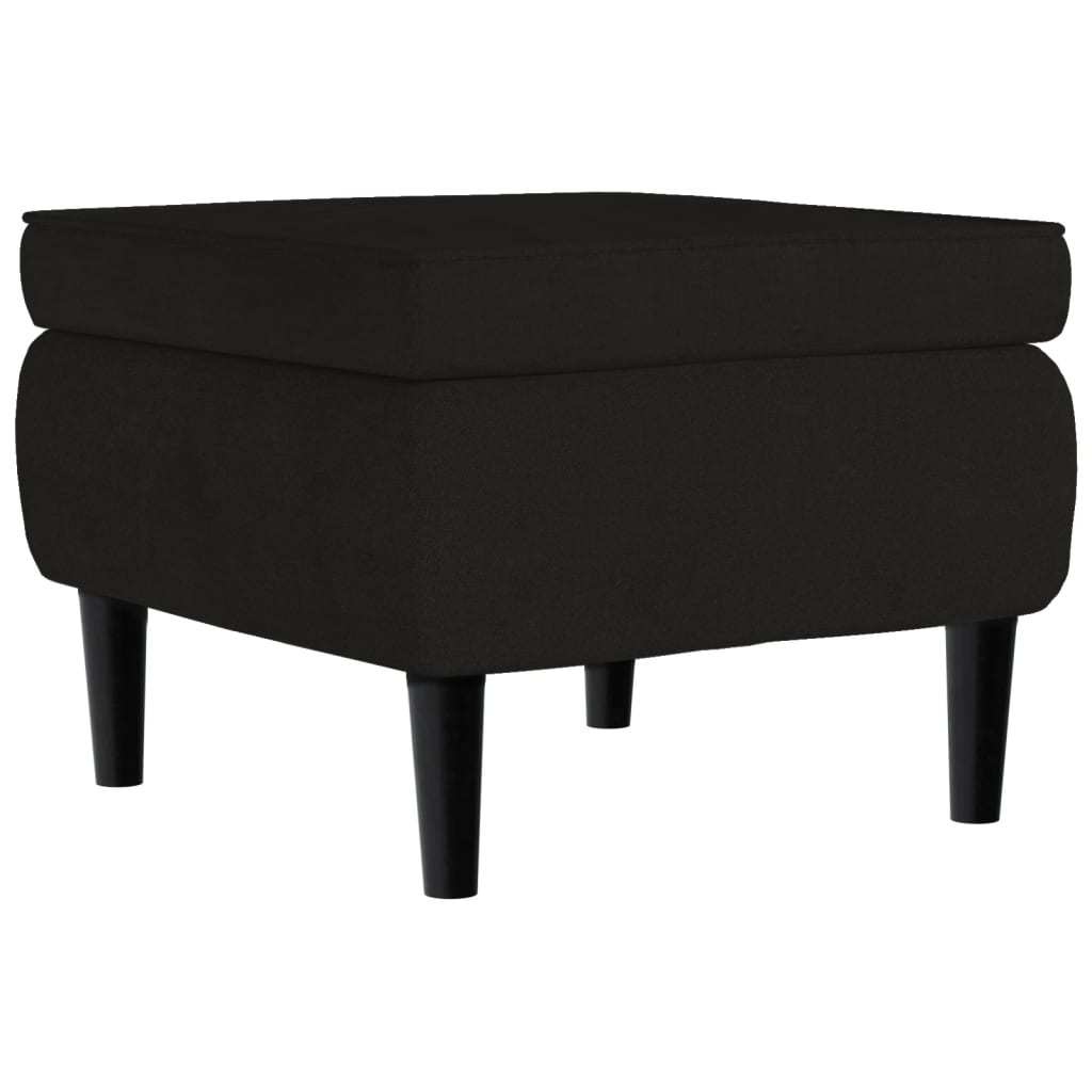 Wingback Chair with Footstool Black Velvet