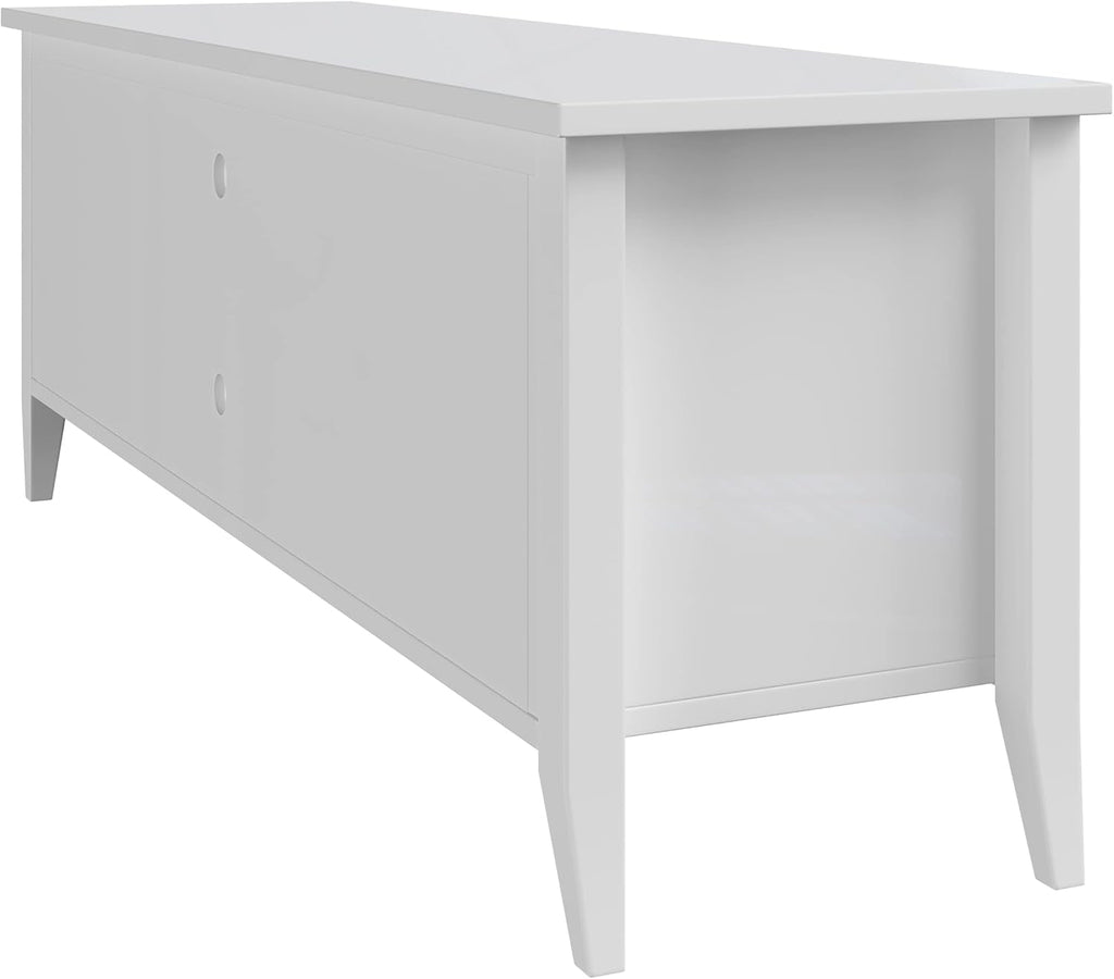 TV Stand - 55-Inch Storage Cabinet with 2 Cubbies and 2 Shelves - Peach Maple