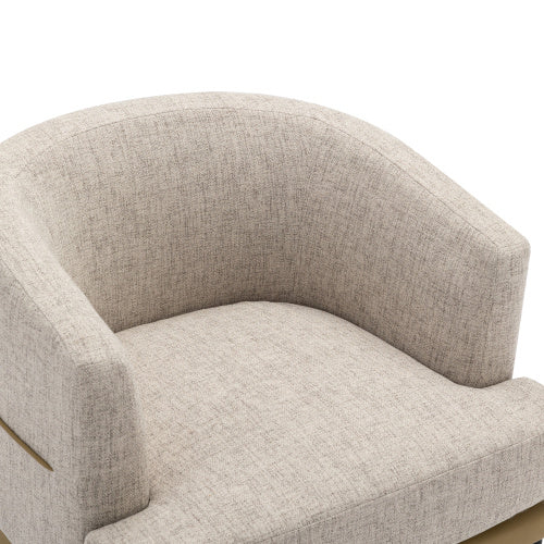 Modern Two-tone Barrel Fabric Chair, Upholstered Round Armchair For Living Room Bedroom Reading Room, Mustard Green