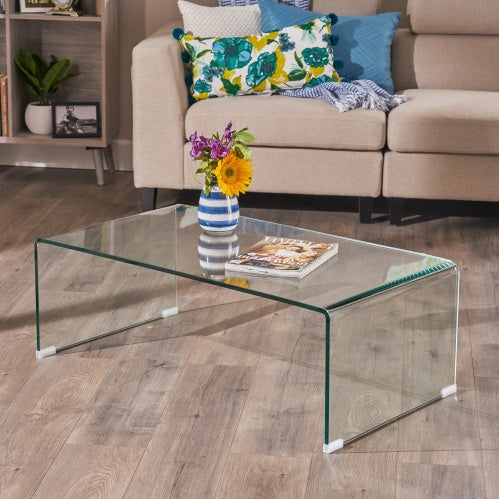 COFFEE TABLE 12MM TEMPERED BENT GLASS CJDropshipping